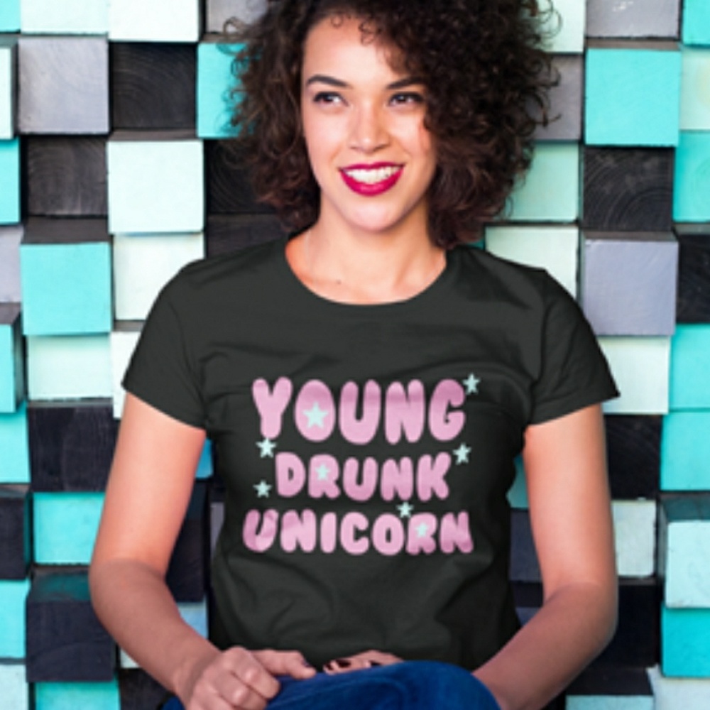 Young Drunk Unicorn Tshirt